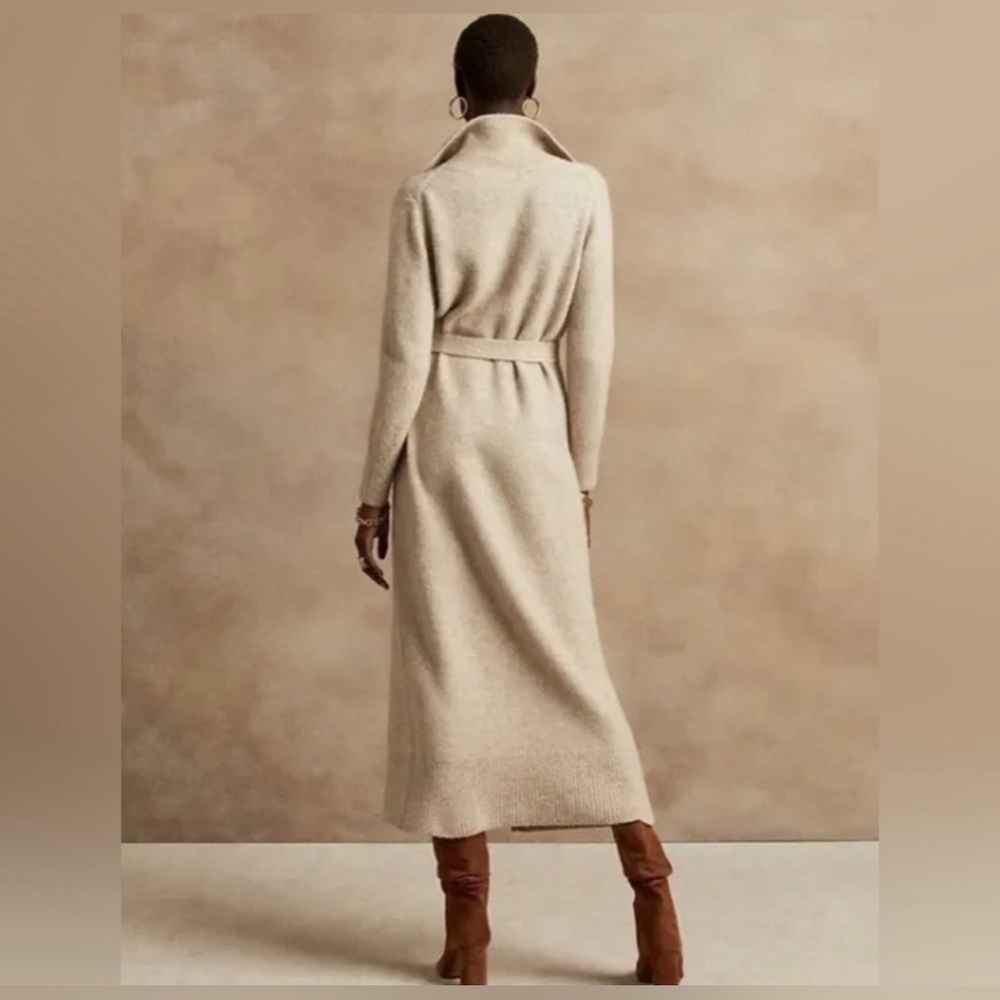 Banana Republic Career Office Luxury Wool Blend Johnny-Collar Sweater Midi Dress - Picture 5 of 11